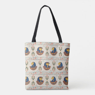 Beige ornamentale Egyptische Tefnut patroon Tote Bag