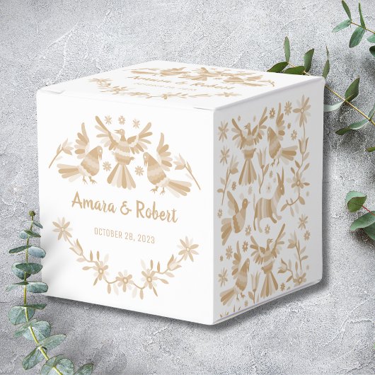 Beige Otomi Favor Box Bedankdoosjes