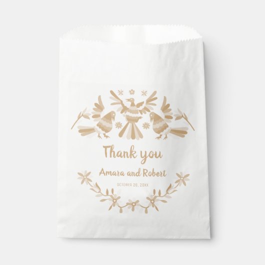 BEIGE OTOMI MEXICAANS BEDANKZAKJE (Voorkant)