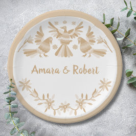 BEIGE OTOMI MEXICAANS PAPIEREN BORDJE