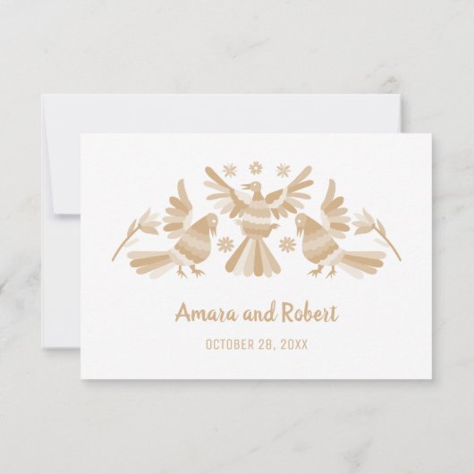 BEIGE OTOMI MEXICAANSE BEHUIZING KAART (Achterkant)