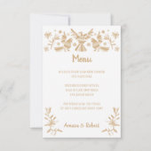 BEIGE OTOMI MEXICAANSE BRUILOFT MENU (Voorkant)