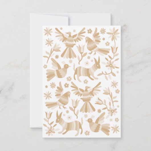 BEIGE OTOMI MEXICAANSE BRUILOFT MENU (Achterkant)