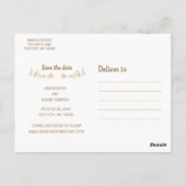 BEIGE OTOMI MEXICAN SAVE THE DATE BRIEFKAART (Achterkant)
