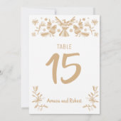 Beige Otomi tafelnummer (Achterkant)