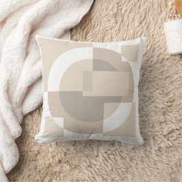 Beige Overlappende Vormen Minimalistische Kussen
