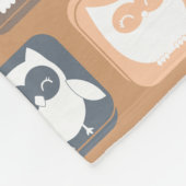 Beige Owls Personalized Monogram and Name Fleece Deken (Hoek)