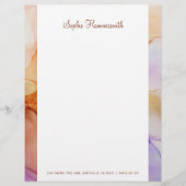 Beige Paars Abstract genoemd papier voor banketbak Briefhoofd (Voorkant)