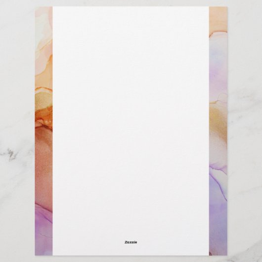 Beige Paars Abstract genoemd papier voor banketbak Briefhoofd (Achterkant)