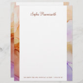 Beige Paars Abstract genoemd papier voor banketbak Briefhoofd (Voorkant / Achterkant)