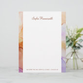 Beige Paars Abstract genoemd papier voor banketbak Briefhoofd (Staand voorkant)