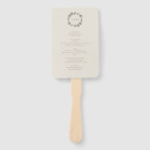 Beige, Paarse en groene Klassic Script Floral Wrea Handwaaier (Voorkant)