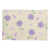 Beige Paarse Roos Bloemen Boho Botanische Patroon Kussensloop (Achterkant)