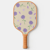 Beige Paarse Roos Bloemen Boho Botanische Patroon Pickleball Paddle (Voorkant)
