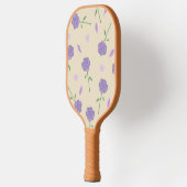 Beige Paarse Roos Bloemen Boho Botanische Patroon Pickleball Paddle (Links)