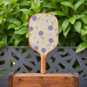 Beige Paarse Roos Bloemen Boho Botanische Patroon Pickleball Paddle