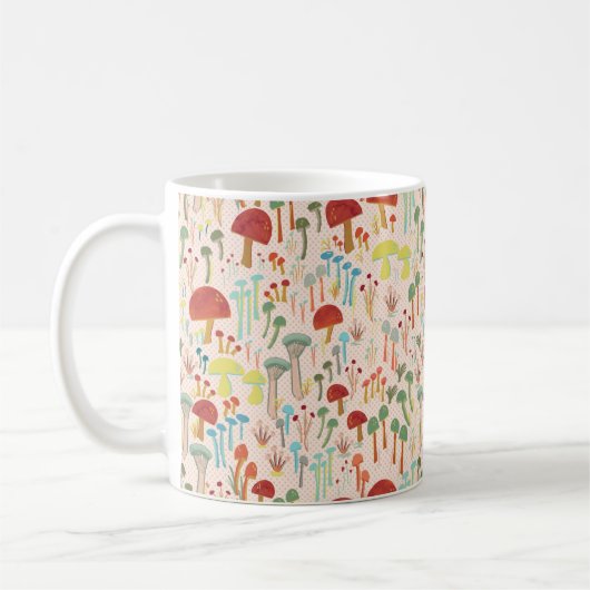 Beige paddenstoelbos koffiemok (Links)