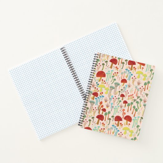 Beige paddenstoeltuin notitieboek (Binnen)
