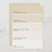 Beige Paint Chip Housewarming Party Kaart (Voorkant / Achterkant)