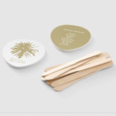 Beige palmboom strand bruiloft ceremonie programma handwaaier (Niet-gemonteerd)