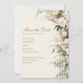 Beige Pampagras Trouwkaart Save the Date Kaart (Voorkant)