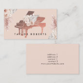 beige pampas gras boho bloemen pianist visitekaartje (Voorkant / Achterkant)