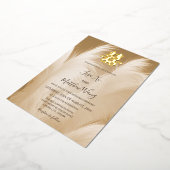 Beige Pampas gras Chinese bruiloft Folie Uitnodiging (Gedraaid)