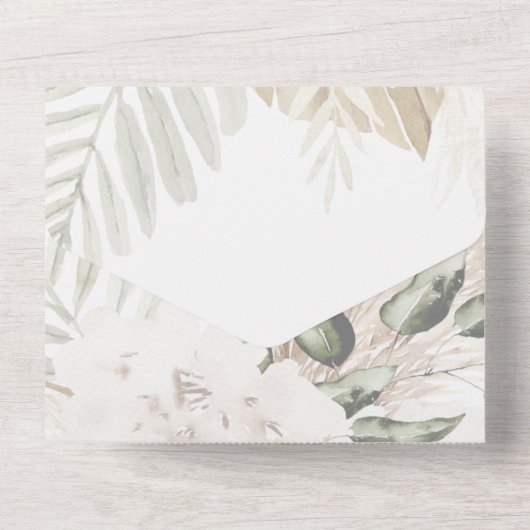 beige pampas neutraal beenderen die iedereen in éé all in one uitnodiging (Achterkant)