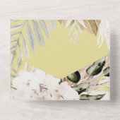 Beige Pampas Yellow Wedding All In One Uitnodiging (Achterkant)