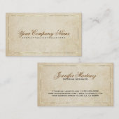  beige papier achtergrond gouden accenten 2 visitekaartje (Voorkant / Achterkant)