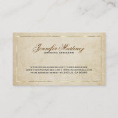  beige papier achtergrond gouden accenten 2 visitekaartje (Achterkant)