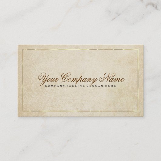  beige papier achtergrond gouden accenten 2 visitekaartje (Voorkant)