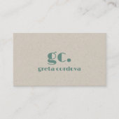 Beige papier Elegant professioneel eenvoudig monog Visitekaartje (Voorkant)