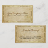  beige papieren achtergrondgoudaccenten visitekaartje (Voorkant / Achterkant)
