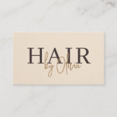 Beige papieren QR-code haarstylist modern Visitekaartje (Voorkant)