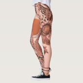 Beige Parfum ontwerp AI kunst Leggings (Links)
