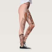 Beige Parfum ontwerp AI kunst Leggings (Rechts)