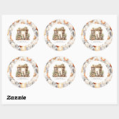  Beige Pasen Familienaam Ronde Sticker (Vel)