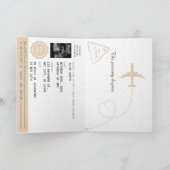 Beige Paspoort Reis Meisje Baby Shower Wereldkaart (Binnen)