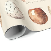 Beige Pastel Easter Eggs Family Name Cadeaupapier (Rol Hoek)