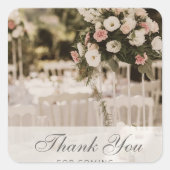 Beige Pastel Elegant Bedankje Souvenir Vierkante Sticker (Voorkant)