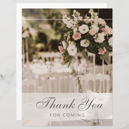 Beige pastel elegant dank u souvenir (Voorkant / Achterkant)