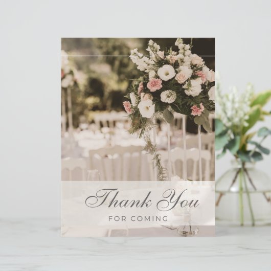 Beige pastel elegant dank u souvenir (Staand voorkant)