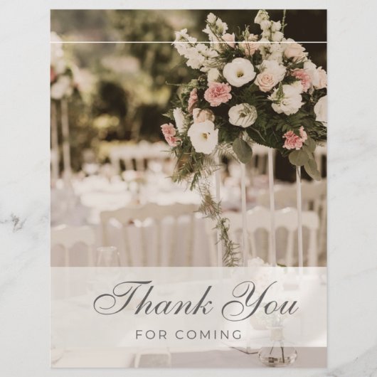 Beige pastel elegant dank u souvenir (Voorkant)