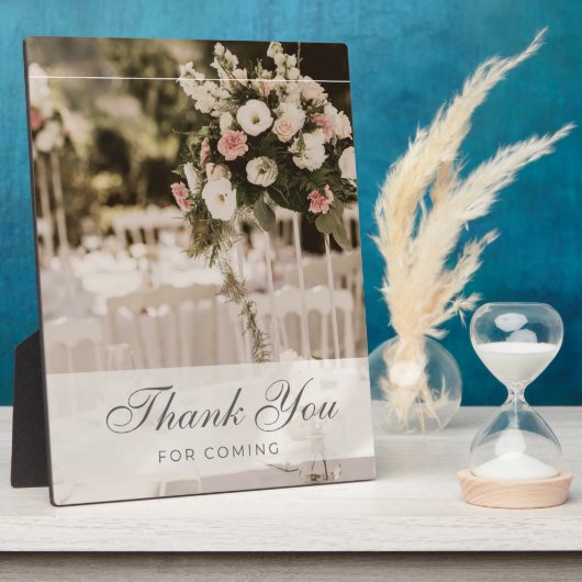 Beige pastel elegant dank u souvenir fotoplaat (Zijkant)