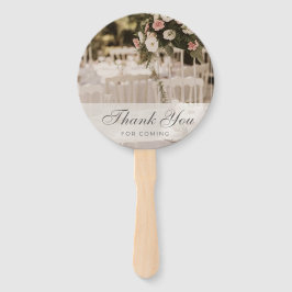Beige pastel elegant dank u souvenir handwaaier