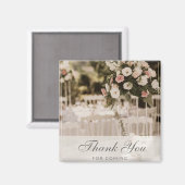 Beige pastel elegant dank u souvenir magneet (Voorkant / Achterkant)