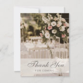 Beige pastel elegant dank u souvenir notitiekaartje (Voorkant)