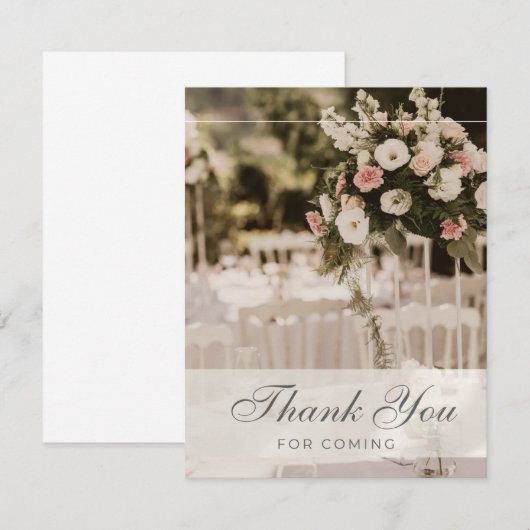 Beige pastel elegant dank u souvenir notitiekaartje (Voorkant / Achterkant)