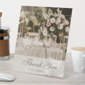 Beige pastel elegant dank u souvenir reclamebord met voetstuk (Insitu)